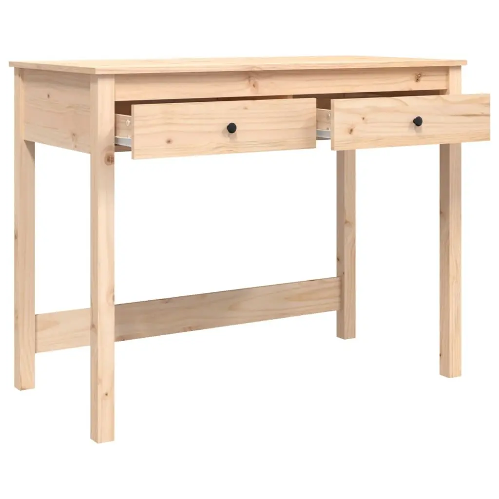 Solid Pine Wood Desk 100x50x78 cm with 2 Drawers Rustic Finish