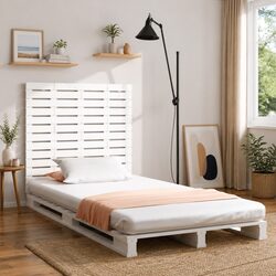 Wall Headboard 96cm White Solid Pine Wood Bedroom Bed Head Support
