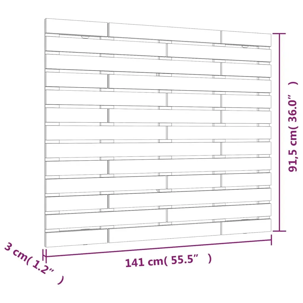 Wall Headboard 141cm White Solid Pine Wood Wall Mounted Bedroom Bed Header