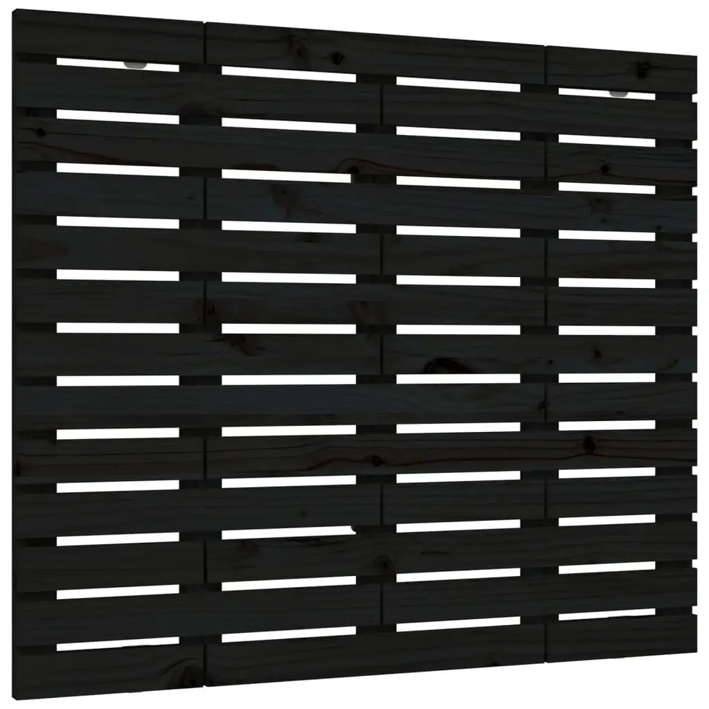 Wall Headboard Black 141cm Solid Pine Wood Bedroom Mount
