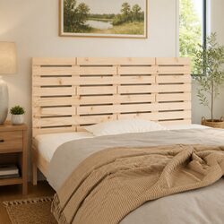 Wall Headboard 141 cm Solid Wood Pine Brown Bedroom Backrest Mount