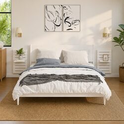 2 Piece White Wall-mounted Shelves for Bedroom Space