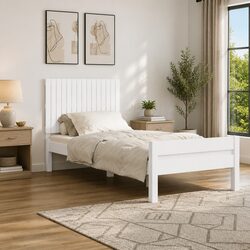 White Wall Mounted Headboard for a Cozy Bedroom Space