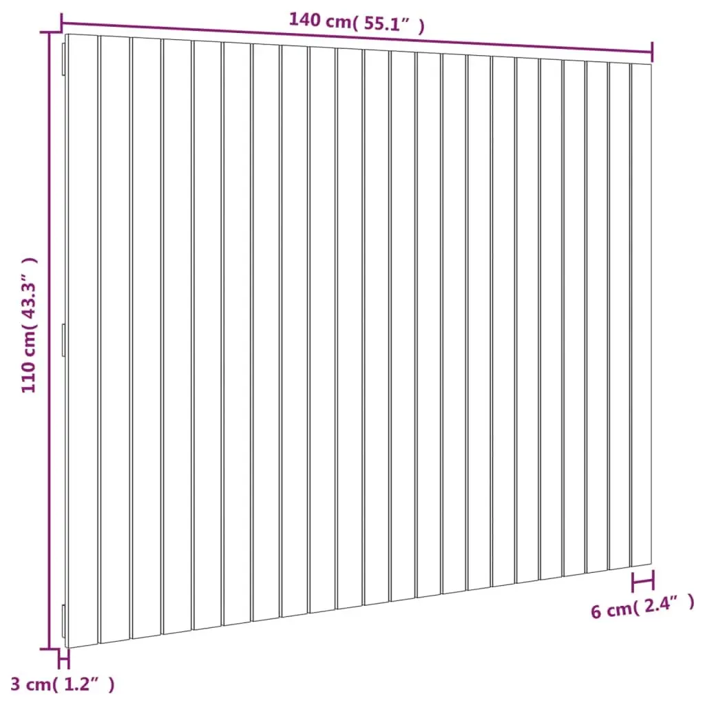 Wall Headboard White 140cm Solid Pine Wood Bedroom Bed Header Back Support
