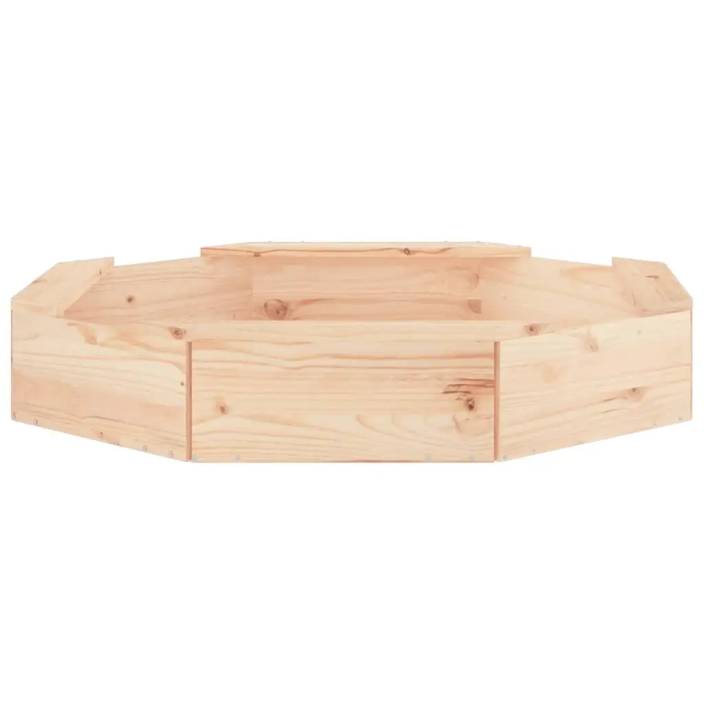 Octagon Wooden Sandbox with 4 Seats Outdoor Sand Play Pit Garden Toy