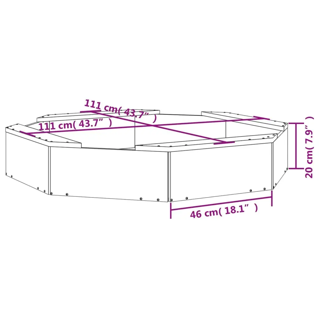 Octagon Wooden Sandbox with 4 Seats Outdoor Sand Play Pit Garden Toy