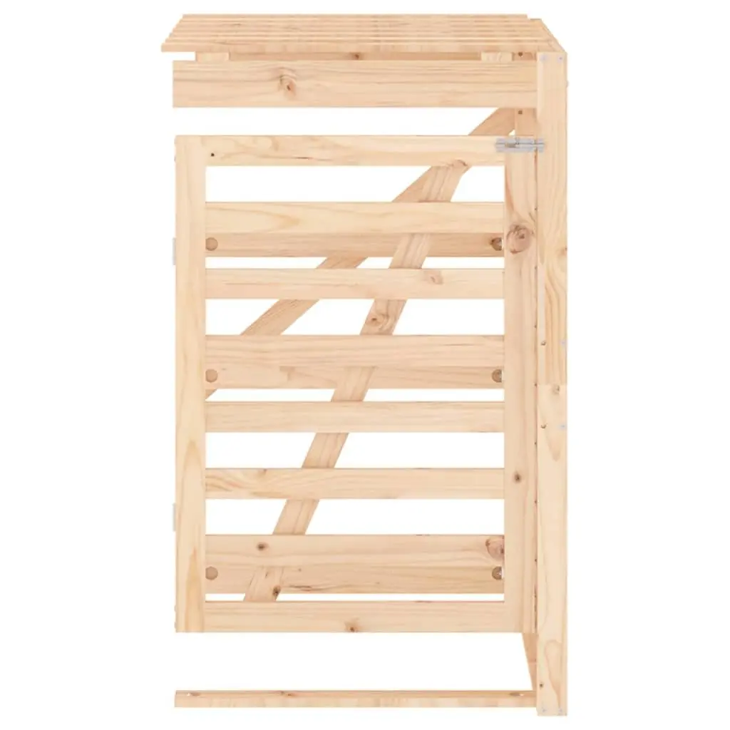 Solid Pine Wood Wheelie Bin Storage Extension Outdoor Waste Container with Lockable Door and Ventilation Slats