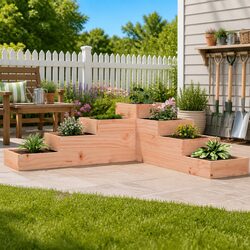 Enhance Your Outdoor Space with a 4-Tier Wooden Planter