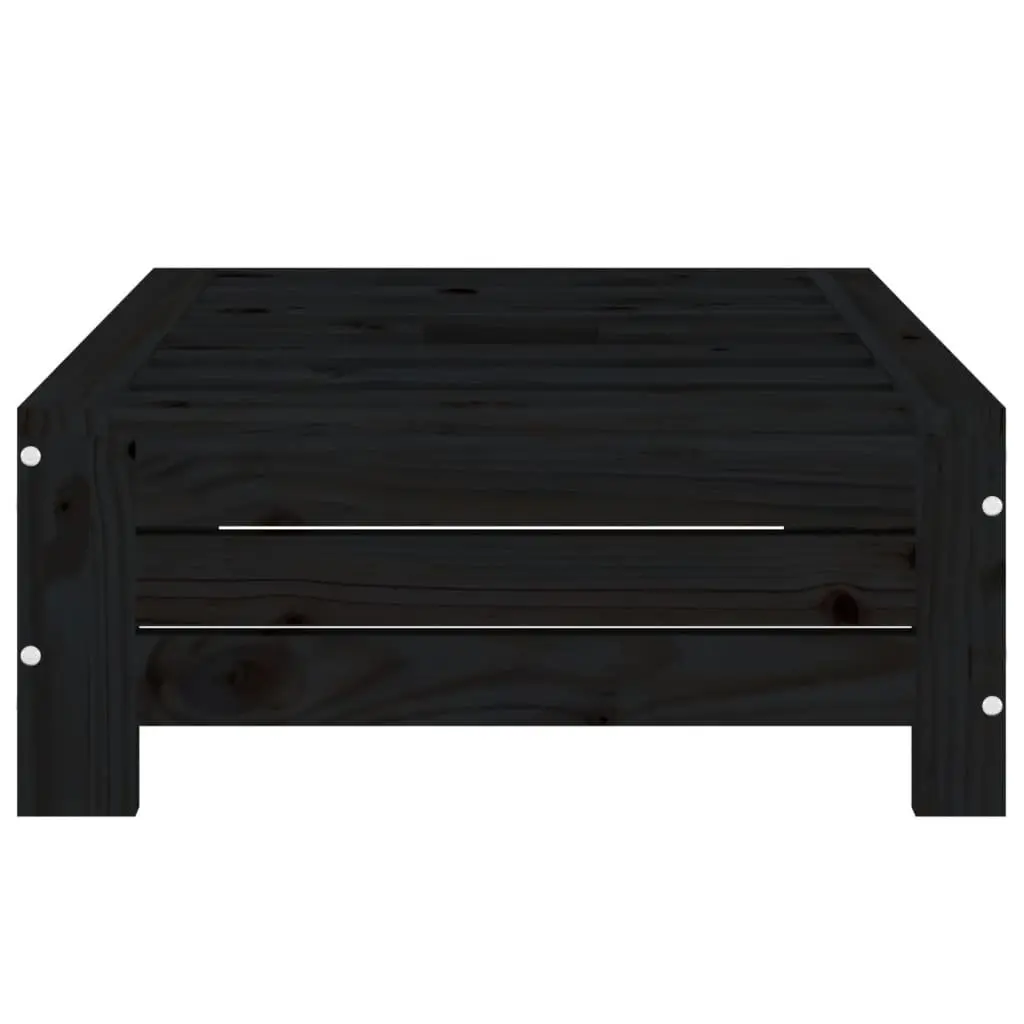 Wooden Parasol Base Cover Black Solid Pine Outdoor Umbrella Stand Side Table