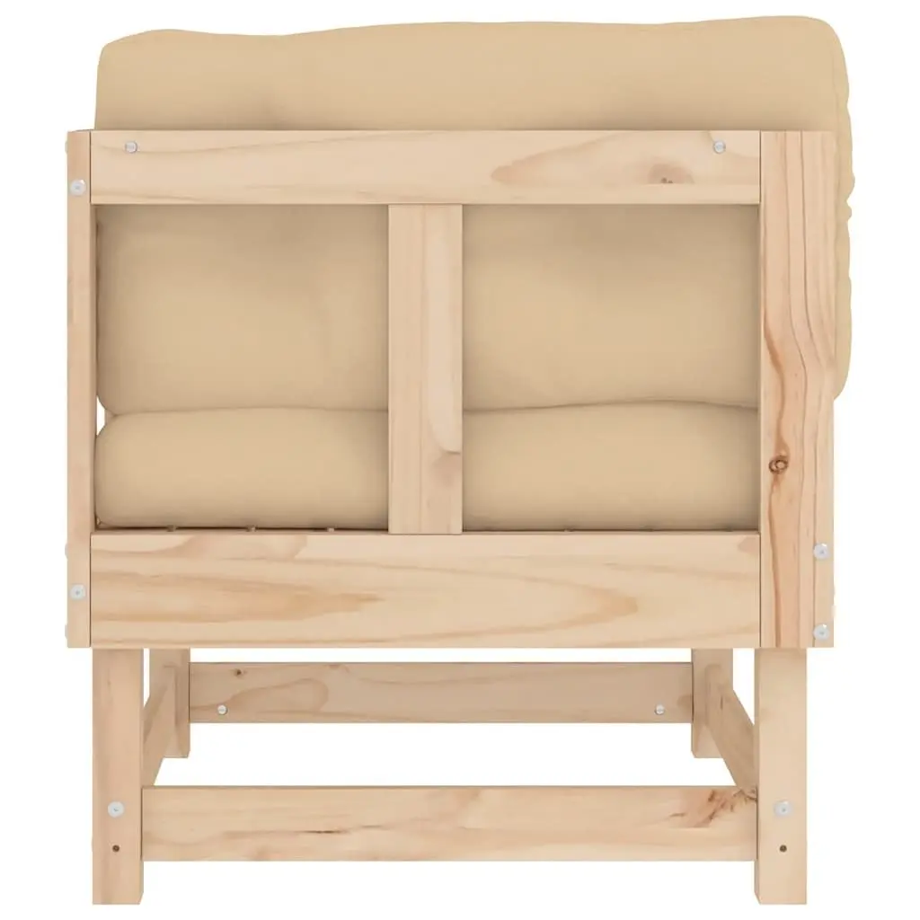 Corner Sofa with Cushions Solid Pine Wood Outdoor Garden Patio Sectional Seating