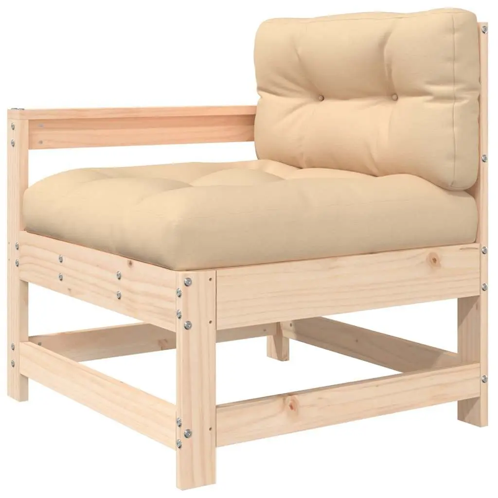 Garden Chair with Cushions Solid Pine Wood Outdoor Patio Seating Slatted Design