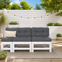 Stylish Modular Middle Sectional Sofa 2 pcs White