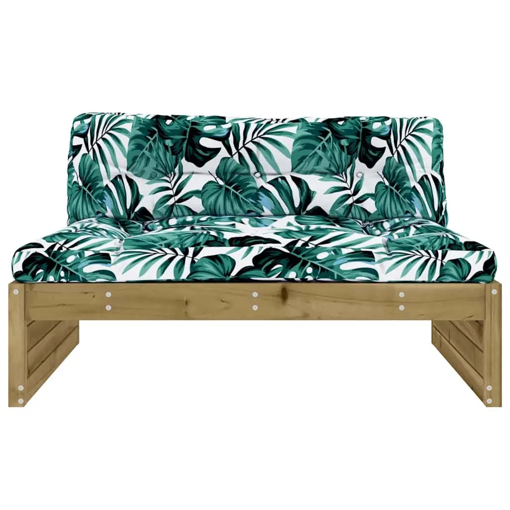 Outdoor Sectional Middle Sofa 120x80cm Wooden Garden Patio Seating Unit