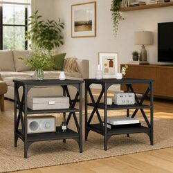 Stylish Black End Tables - 2 Piece Set for Your Home