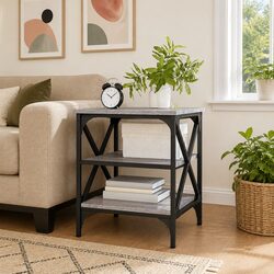 End Table Grey Sonoma Engineered Wood Side Table Storage Accent Furniture