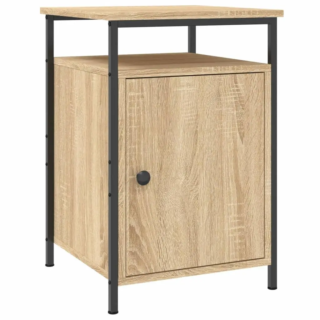 Bedside Cabinet 40x42x60cm Brown Engineered Wood Storage Nightstand with Display Surface