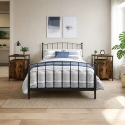 Enhance Your Space with 2 Brown Nightstand Cabinets