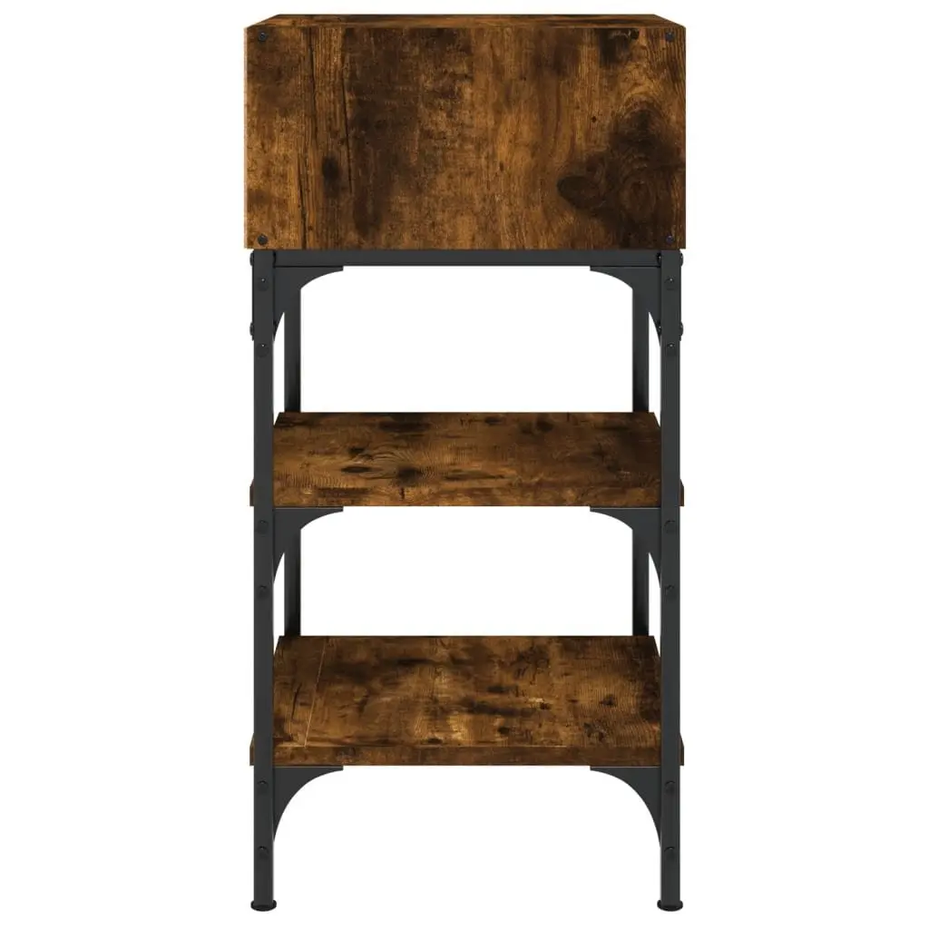 Bedside Table 35x34.5x70cm Brown Engineered Wood Cabinet Storage Night Stand