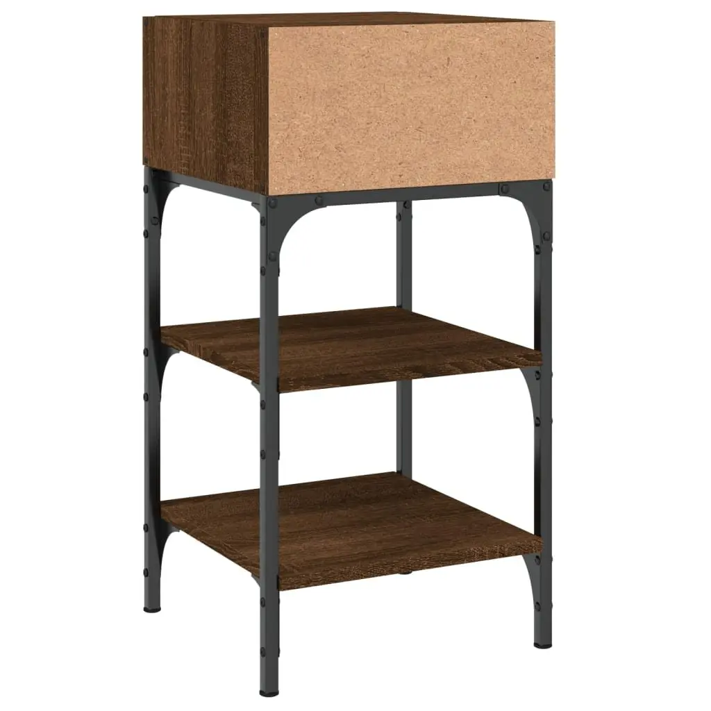 Bedside Tables 2 pcs 35x34.5x70 cm Brown Oak Engineered Wood Side Cabinet