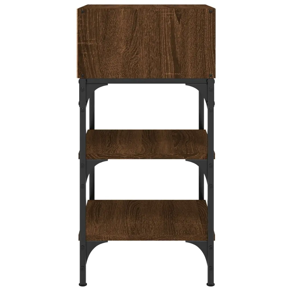 Bedside Tables 2 pcs 35x34.5x70 cm Brown Oak Engineered Wood Side Cabinet