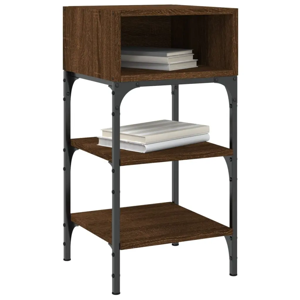Bedside Tables 2 pcs 35x34.5x70 cm Brown Oak Engineered Wood Side Cabinet