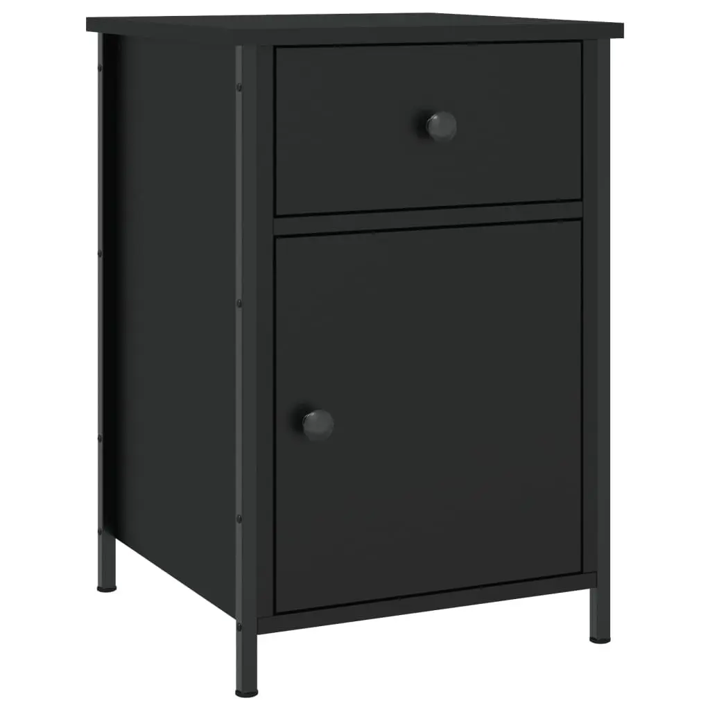 Bedside Cabinets 2 pcs Black 40x42x60 cm Engineered Wood Storage Nightstand