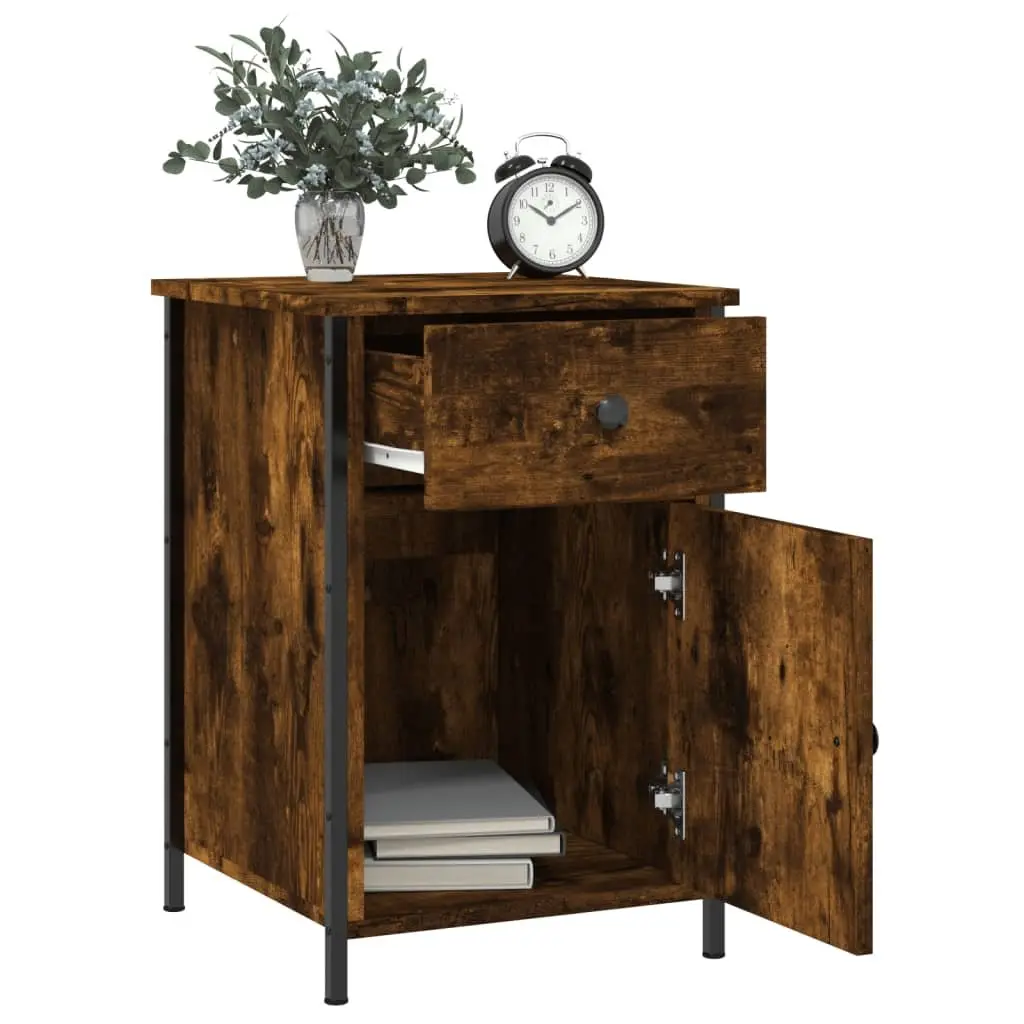 Bedside Cabinets 2 pcs Brown Engineered Wood Storage Nightstands