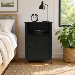 Bedside Cabinet Black 40x42x60 cm Storage Nightstand Table Engineered Wood