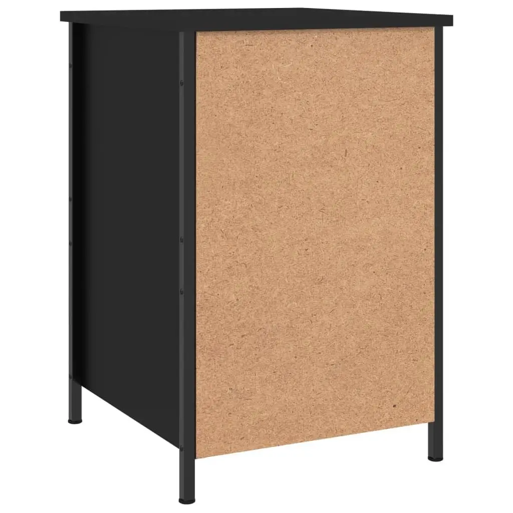 Bedside Cabinets 2 pcs Black Engineered Wood Nightstands Storage Organiser