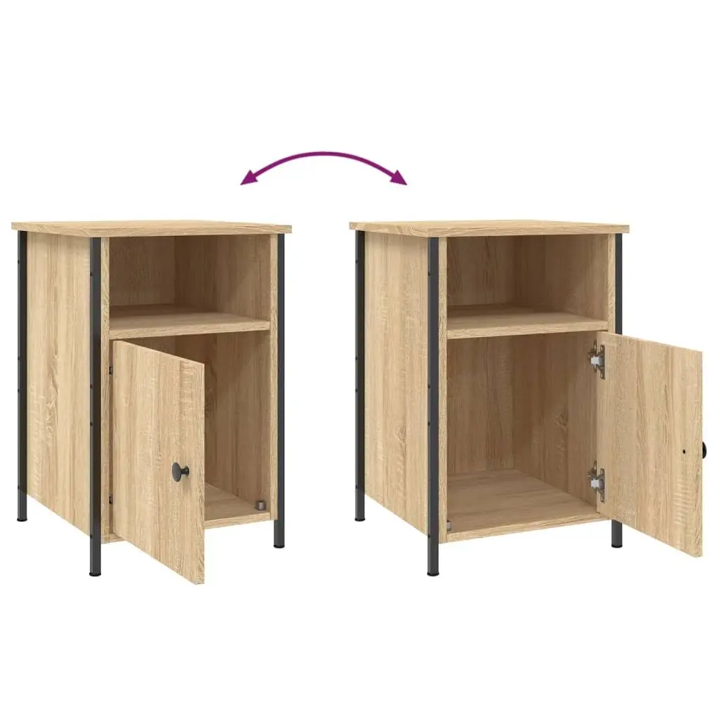 Bedside Cabinet 40x42x60cm Brown Engineered Wood Storage Furniture
