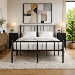 Bedside Cabinets 2 pcs Black 32x42x80 cm Industrial Nightstand Storage