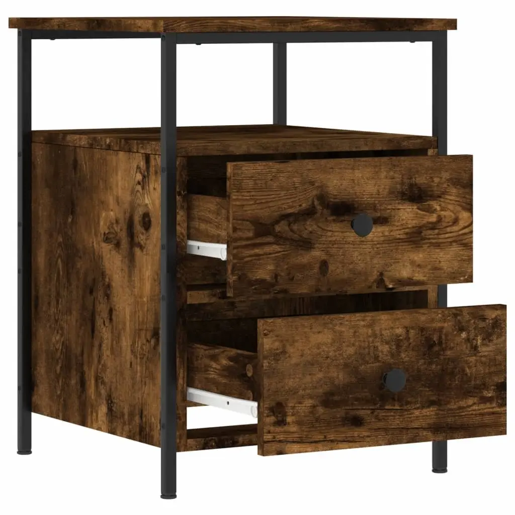 Bedside Cabinets 2 pcs Brown Engineered Wood Nightstands Storage Side Tables