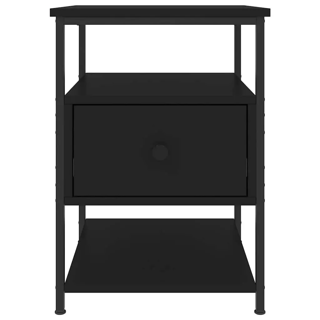 Bedside Cabinet 40x42x56 cm Compact Storage Side Table Black 2 Piece
