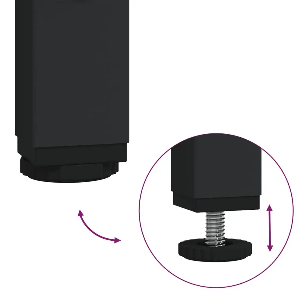 Bedside Cabinets 2 pcs Grey Sonoma Engineered Wood Storage Tables with Iron Frame and Adjustable Feet