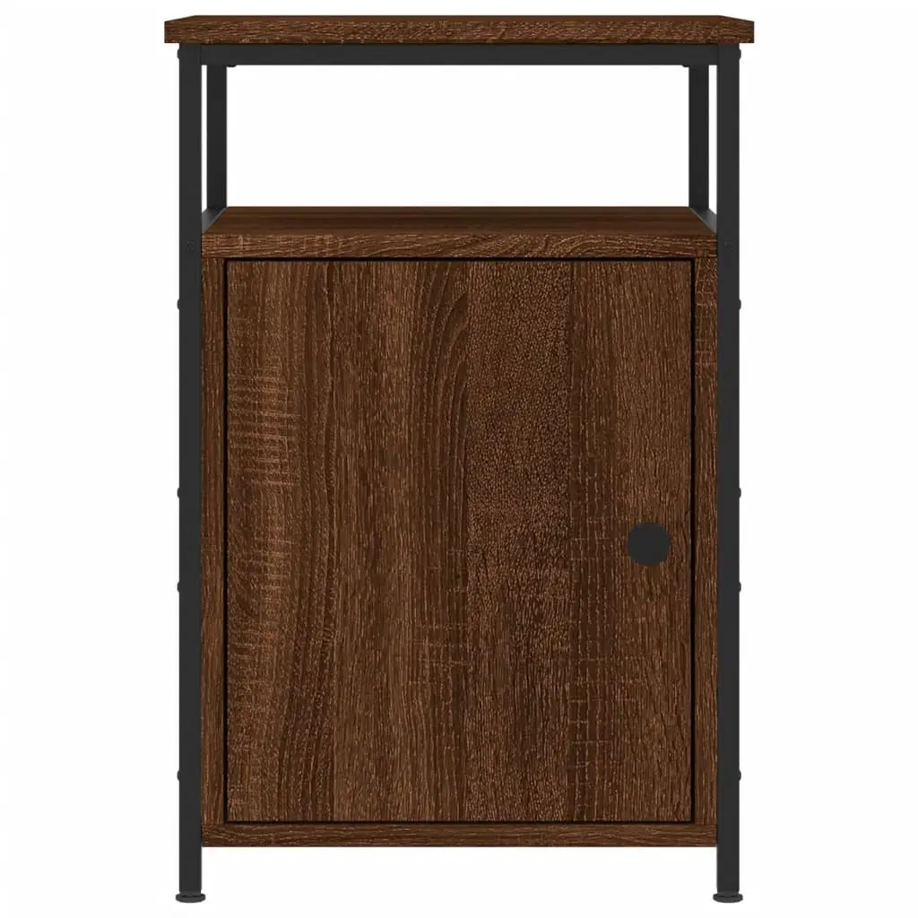 Bedside Cabinets 2 pcs Brown Oak Engineered Wood Storage Tables 40x42x60 cm