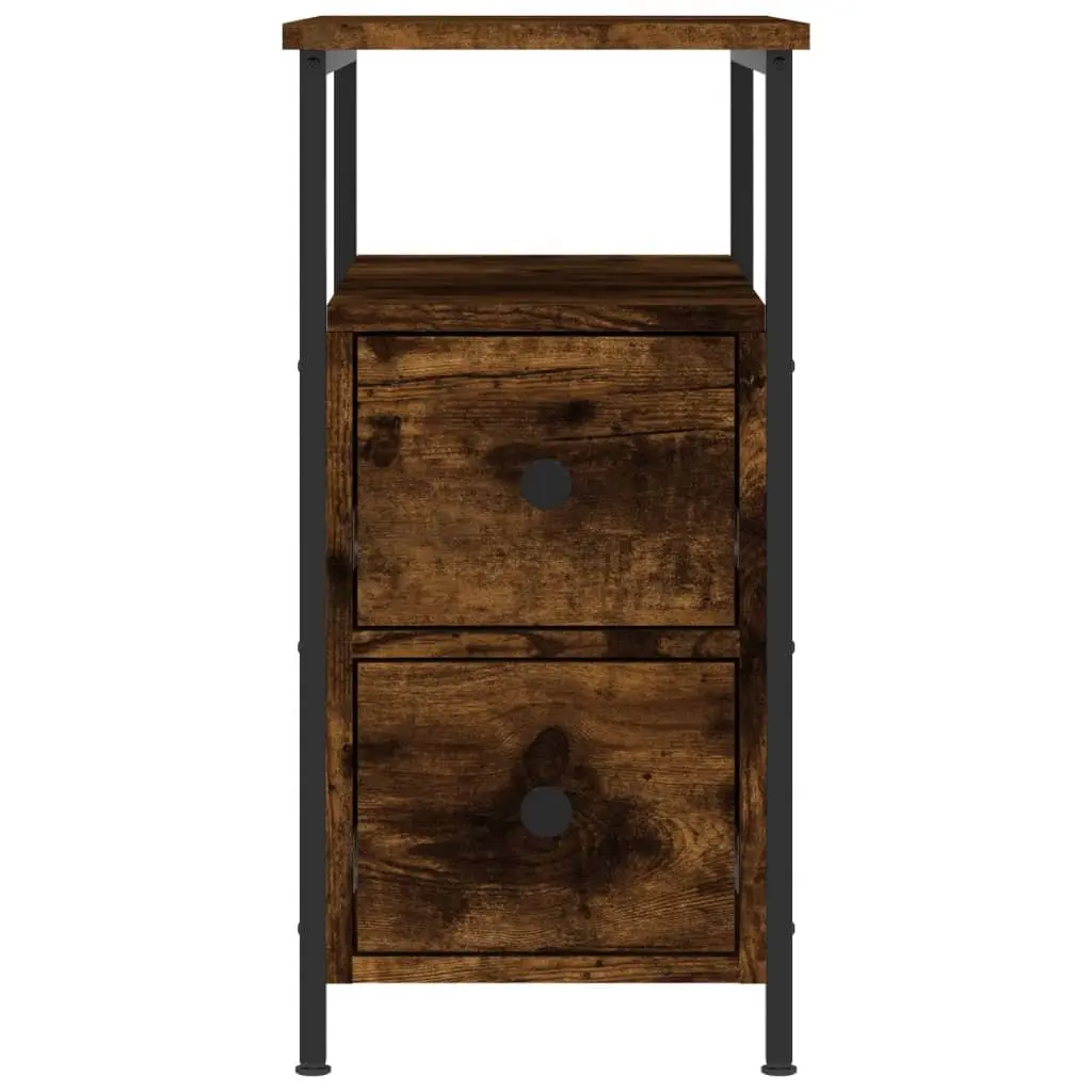 Bedside Cabinets 2 pcs 30x60x60 cm Smoked Oak Engineered Wood Storage