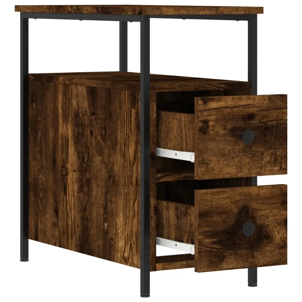 Bedside Cabinets 2 pcs 30x60x60 cm Smoked Oak Engineered Wood Storage