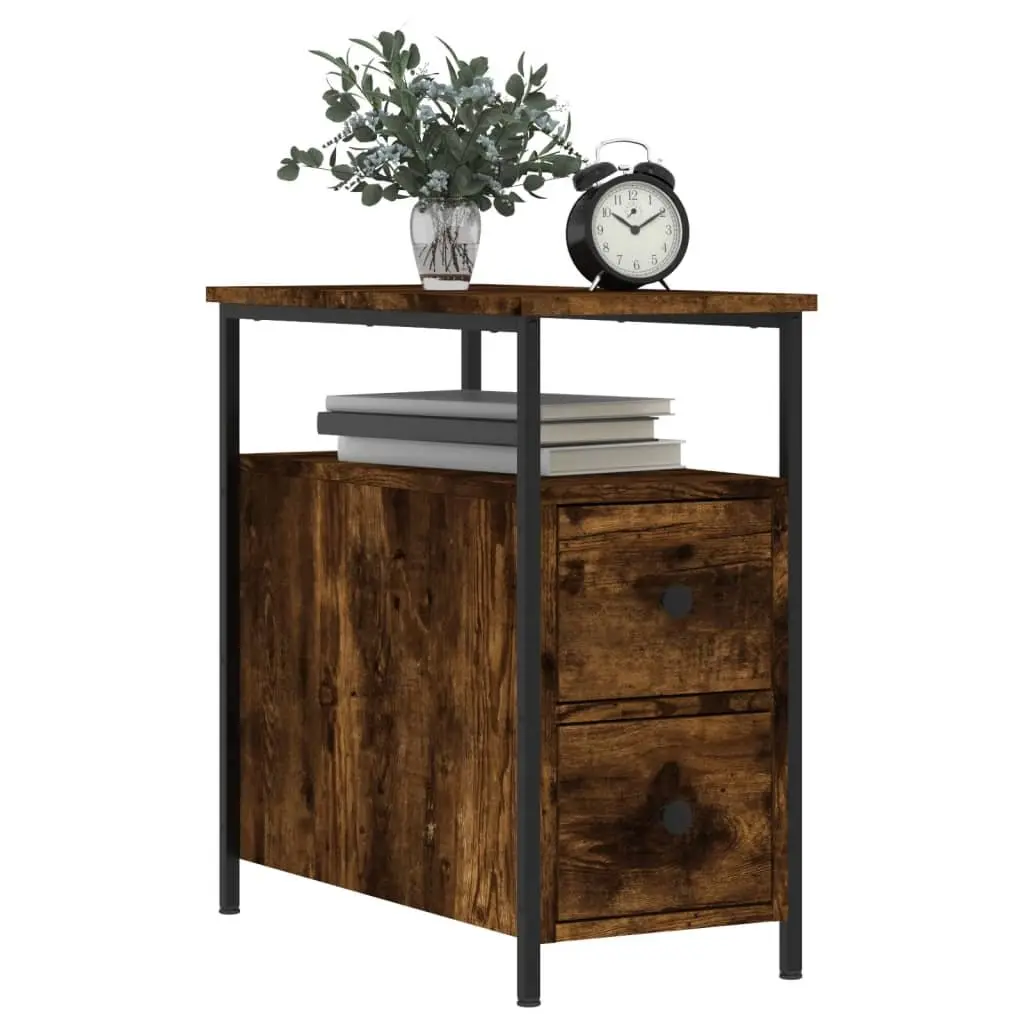 Bedside Cabinets 2 pcs 30x60x60 cm Smoked Oak Engineered Wood Storage