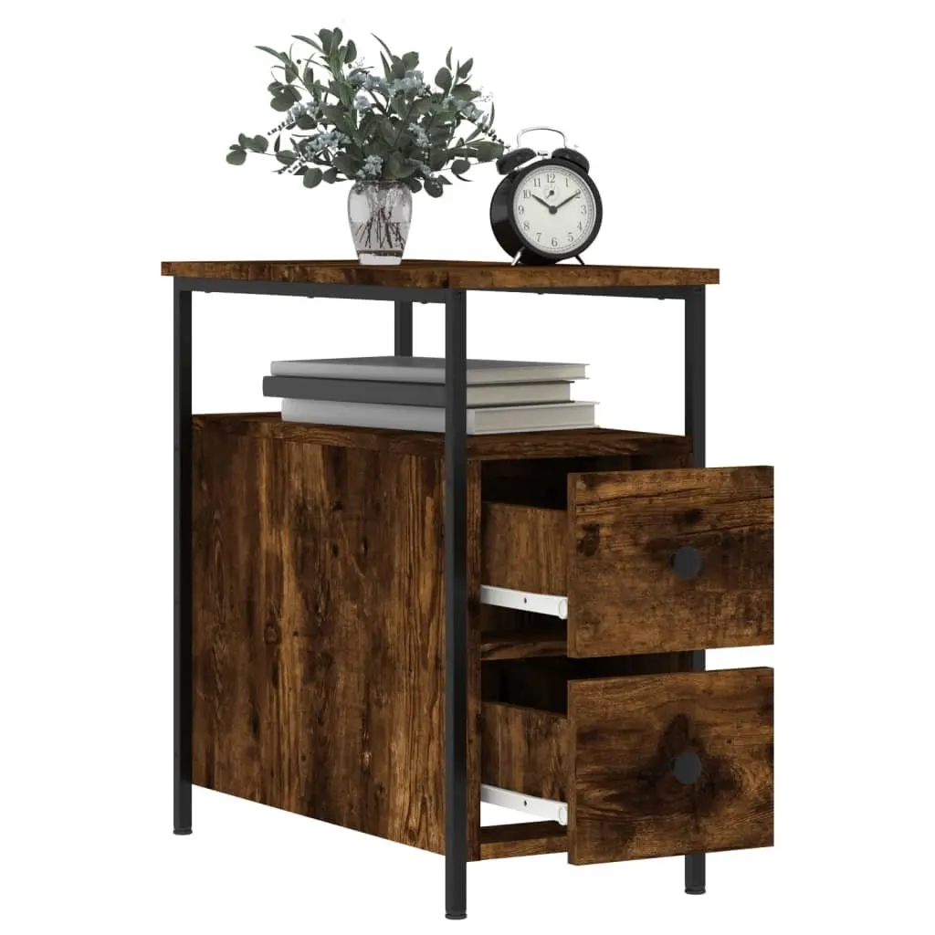 Bedside Cabinets 2 pcs 30x60x60 cm Smoked Oak Engineered Wood Storage