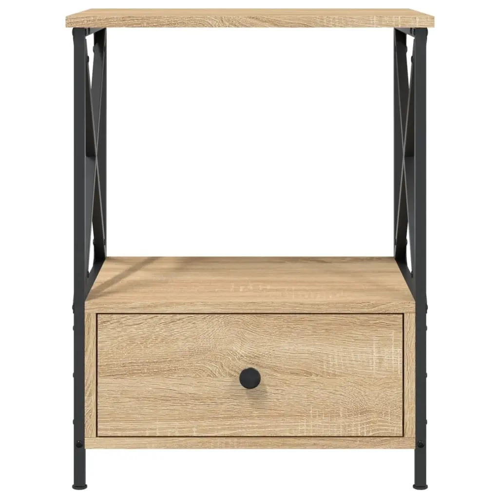 Bedside Tables 50x41x65 cm Brown Engineered Wood Nightstand Storage 2 pcs
