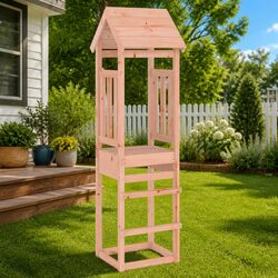 Wooden Play Tower 206.5cm Outdoor Playhouse Swing Set Climbing Frame Garden Kids