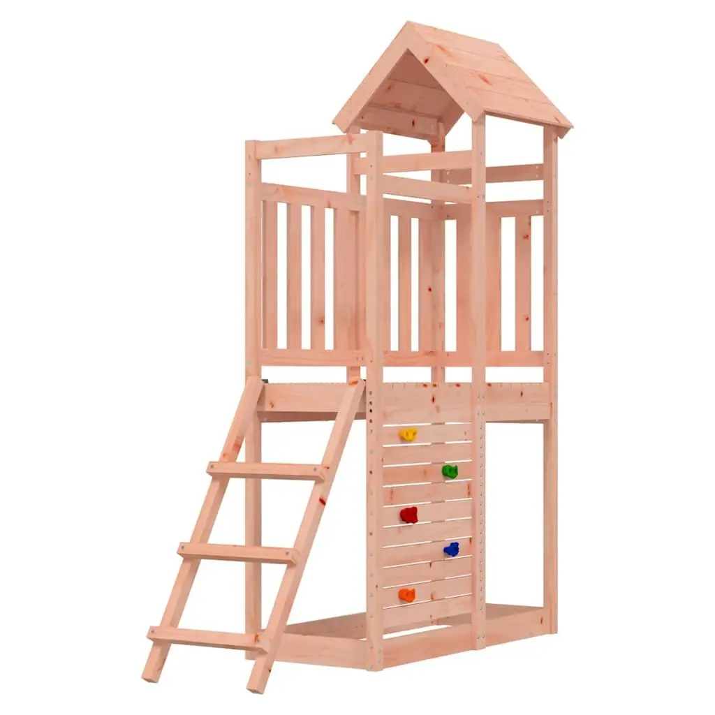 Wooden Climbing Frame Outdoor Playset with Rock Wall and Ladder