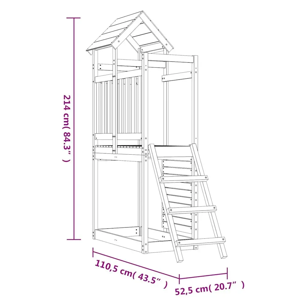 Wooden Climbing Frame Outdoor Playset with Rock Wall and Ladder