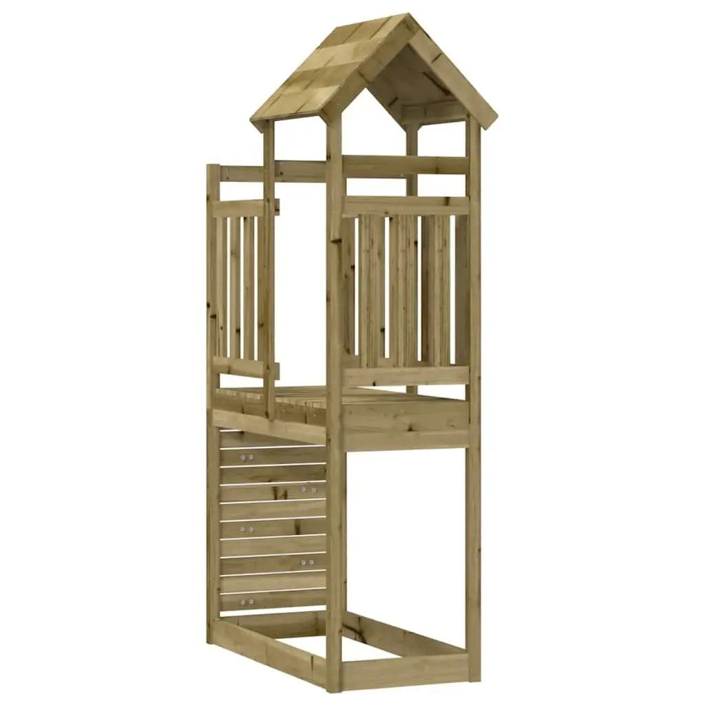 Wooden Play Tower 53x110.5x214cm Rockwall Climbing Feature Outdoor Playhouse Kit