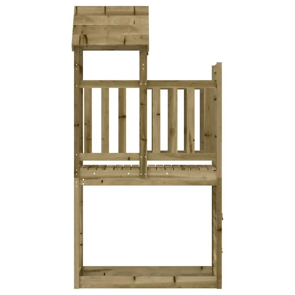 Wooden Play Tower 53x110.5x214cm Rockwall Climbing Feature Outdoor Playhouse Kit