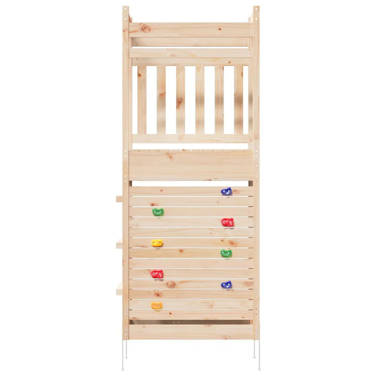 Outdoor Play Tower Wooden Backyard Playset Natural Garden Climbing Equipment