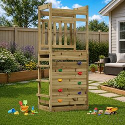 Backyard Wooden Swing Set for Creative Play