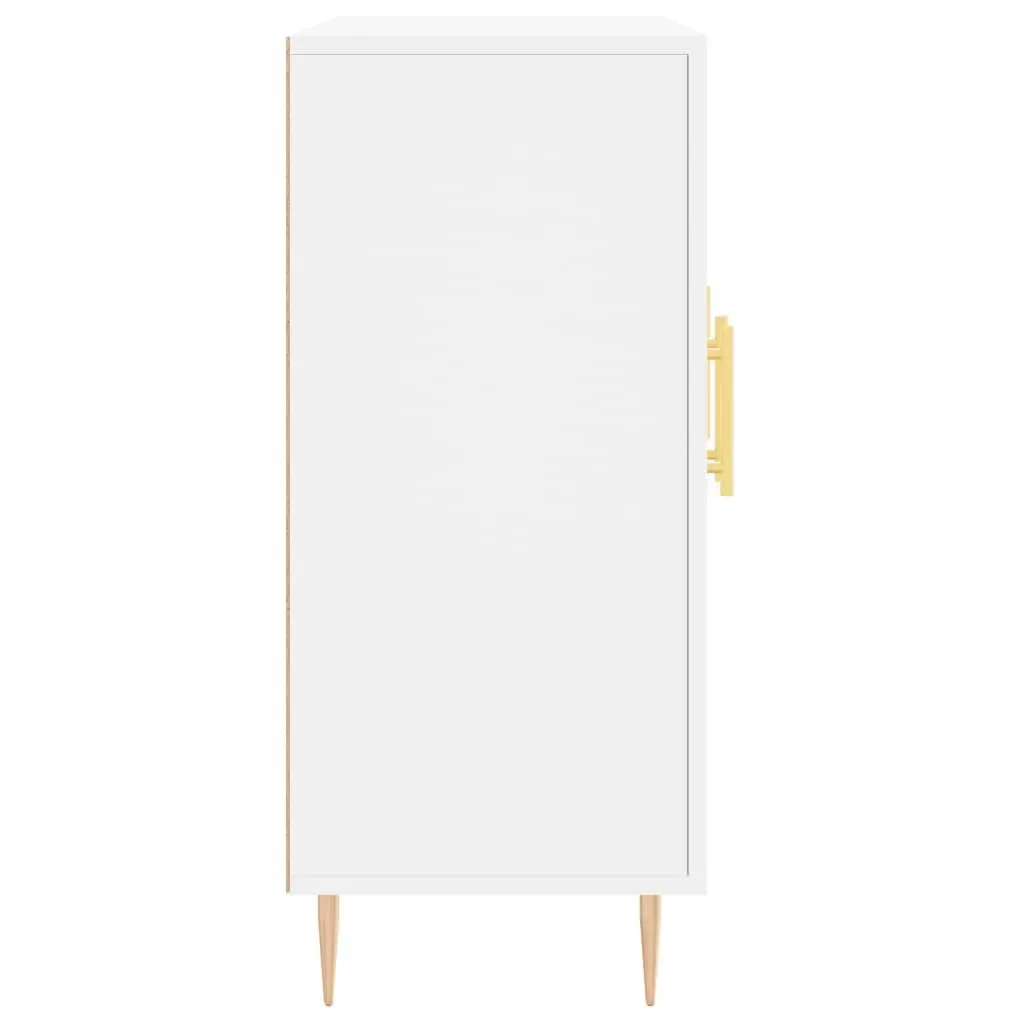 Sideboard White 90x34x80 cm Modern Storage Cabinet Engineered Wood Metal Legs