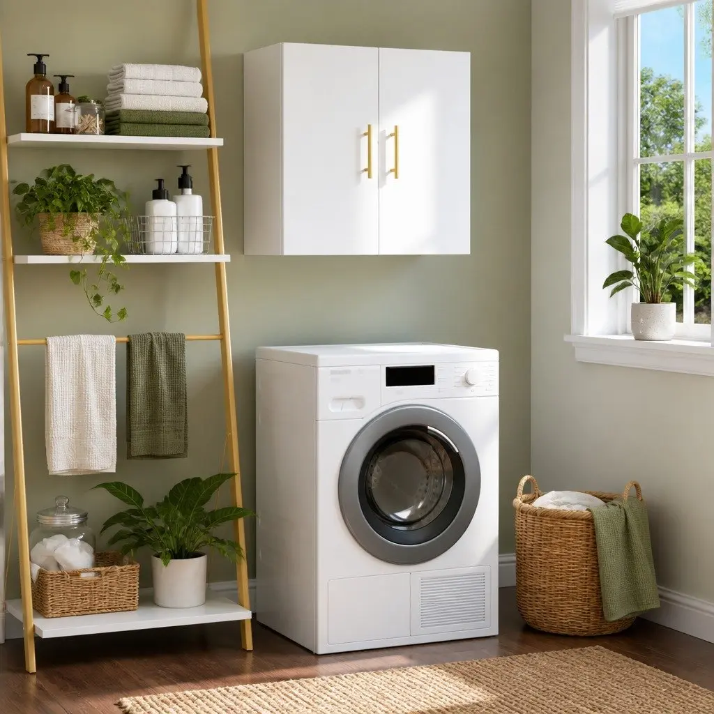 Wall Mounted Cabinet White 60cm x 31cm x 60cm Floating Storage Organiser for Home