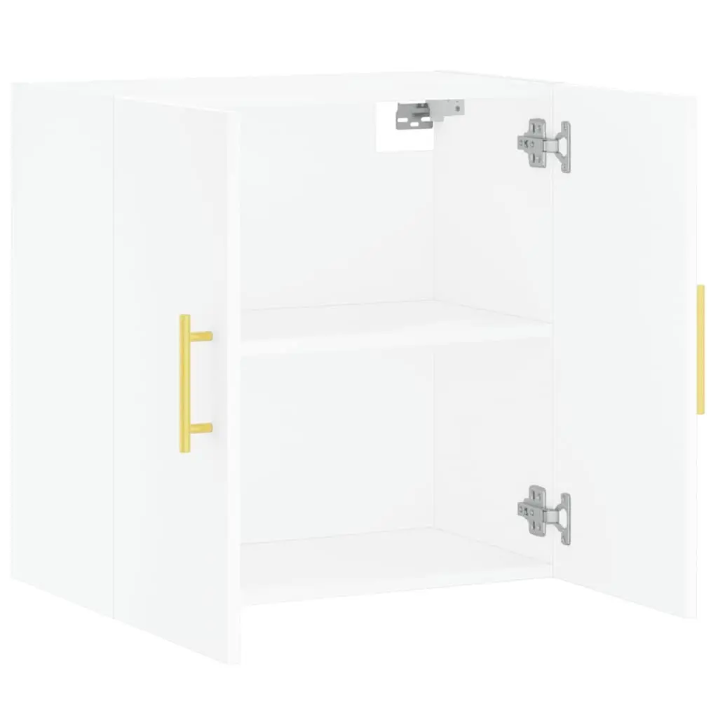 Wall Mounted Cabinet White 60cm x 31cm x 60cm Floating Storage Organiser for Home